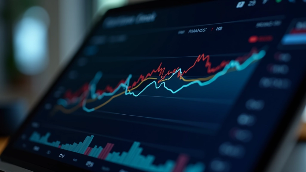 Grafik med tre forskellige investeringslinjer som viser trendmæssige mønstre